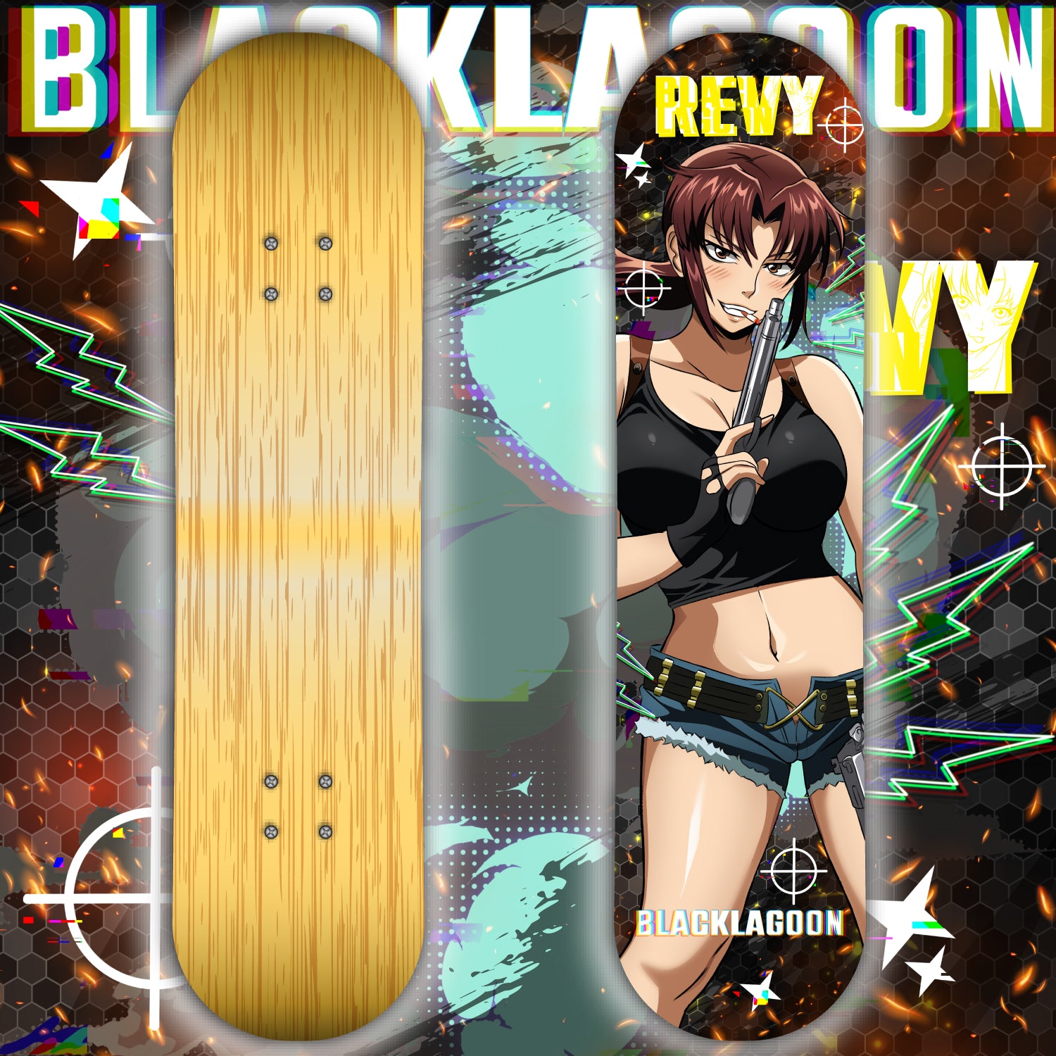 Anime Waifu Skate Deck Revy