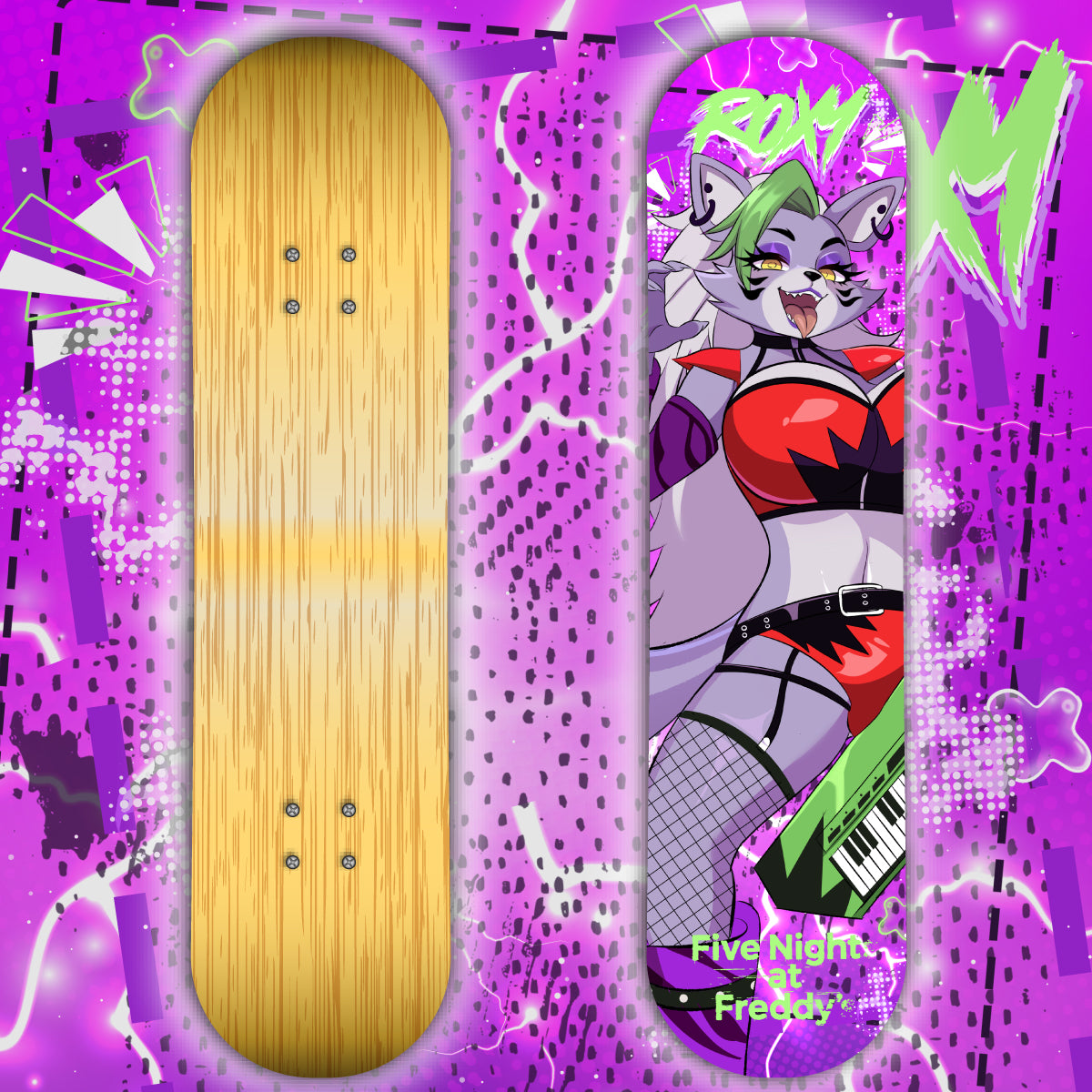 Anime Waifu Skate Deck FNAF Roxy