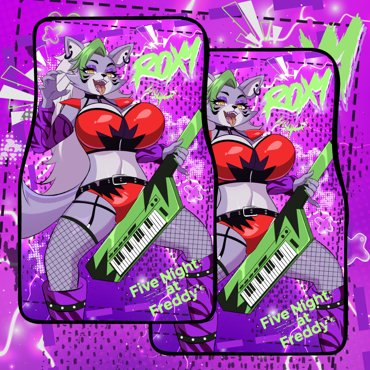 Anime Waifu Car Mats FNAF Roxy