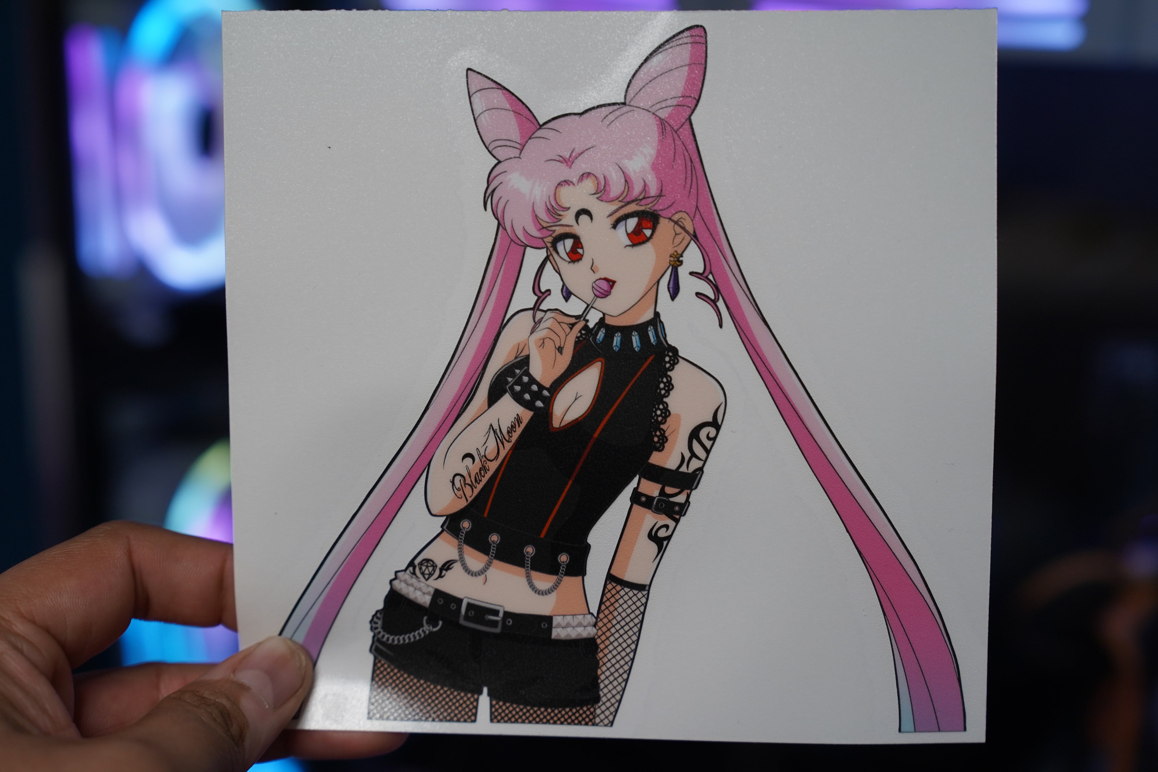 Anime Waifu Goth Black Lady Decal #31