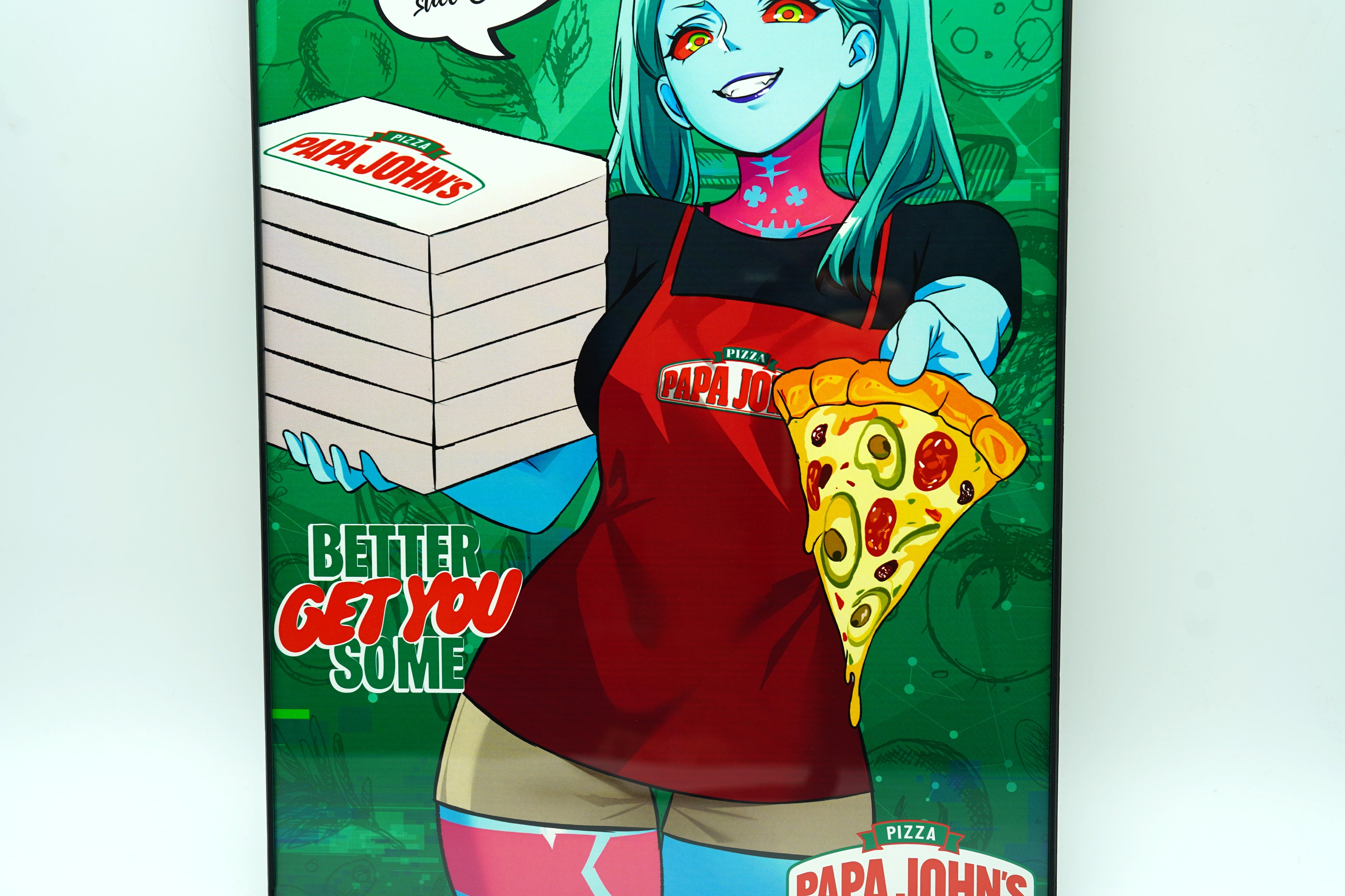 Anime Waifu Pizza Rebecca Poster / Wall Banner