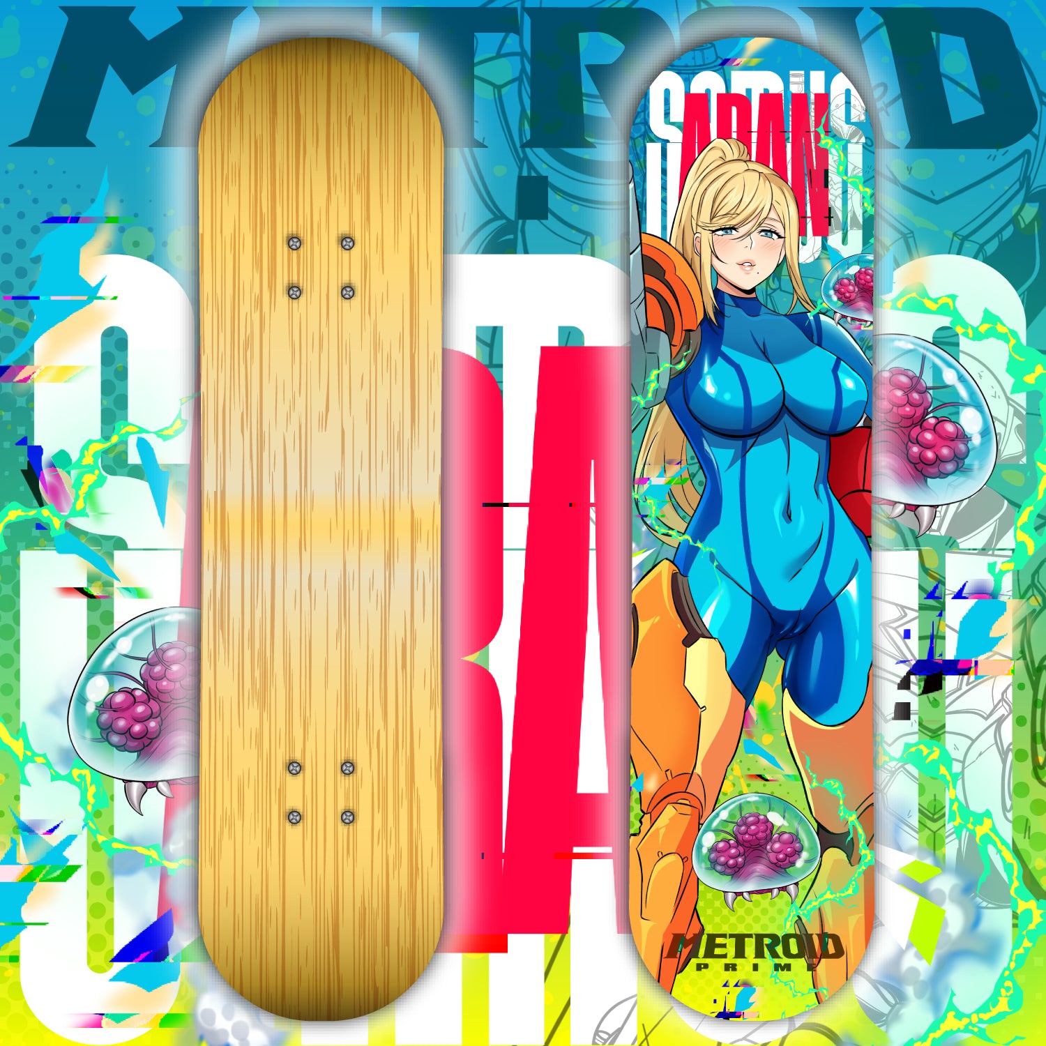 Anime Waifu Skate Deck Samus