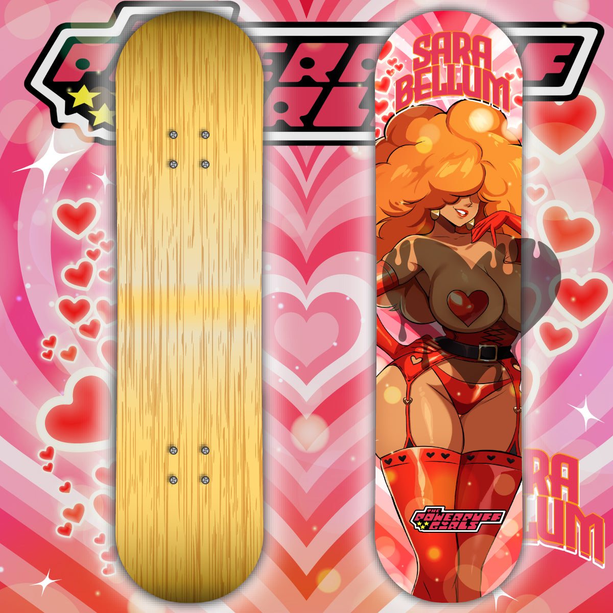 Anime Waifu Skate Deck Sara Bellum