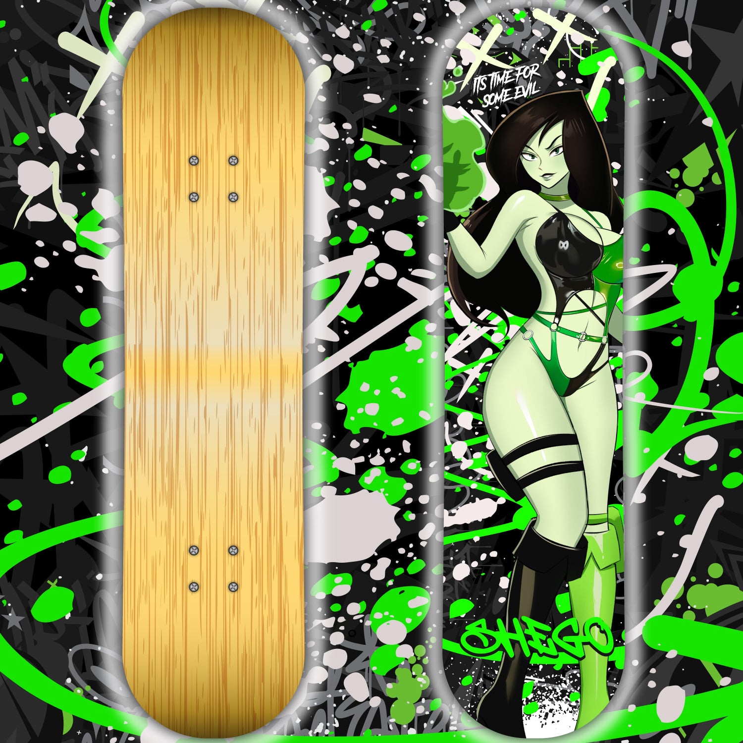 Anime Waifu Skate Deck Shego