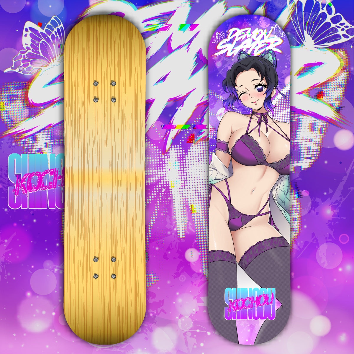 Anime Waifu Skate Deck Shinobu V2