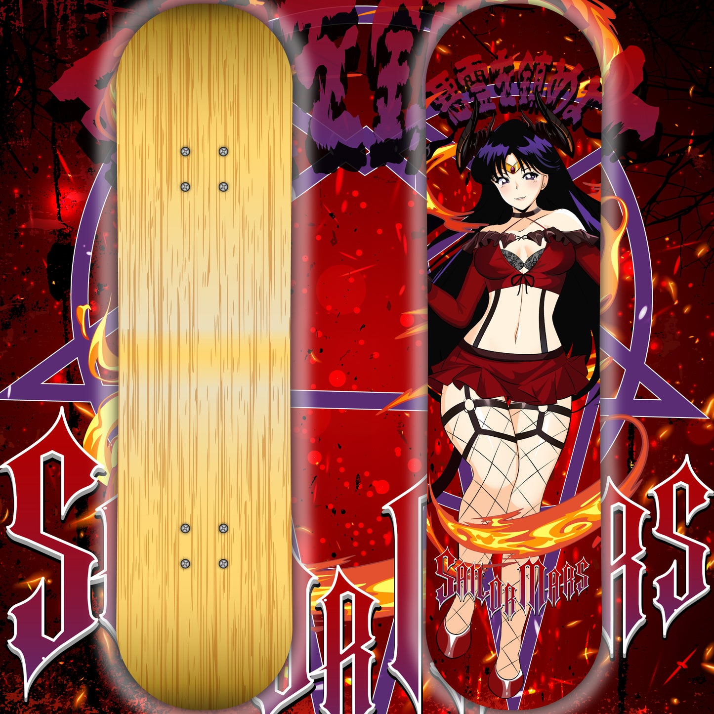 Succubus Sailor Mars Skate Deck