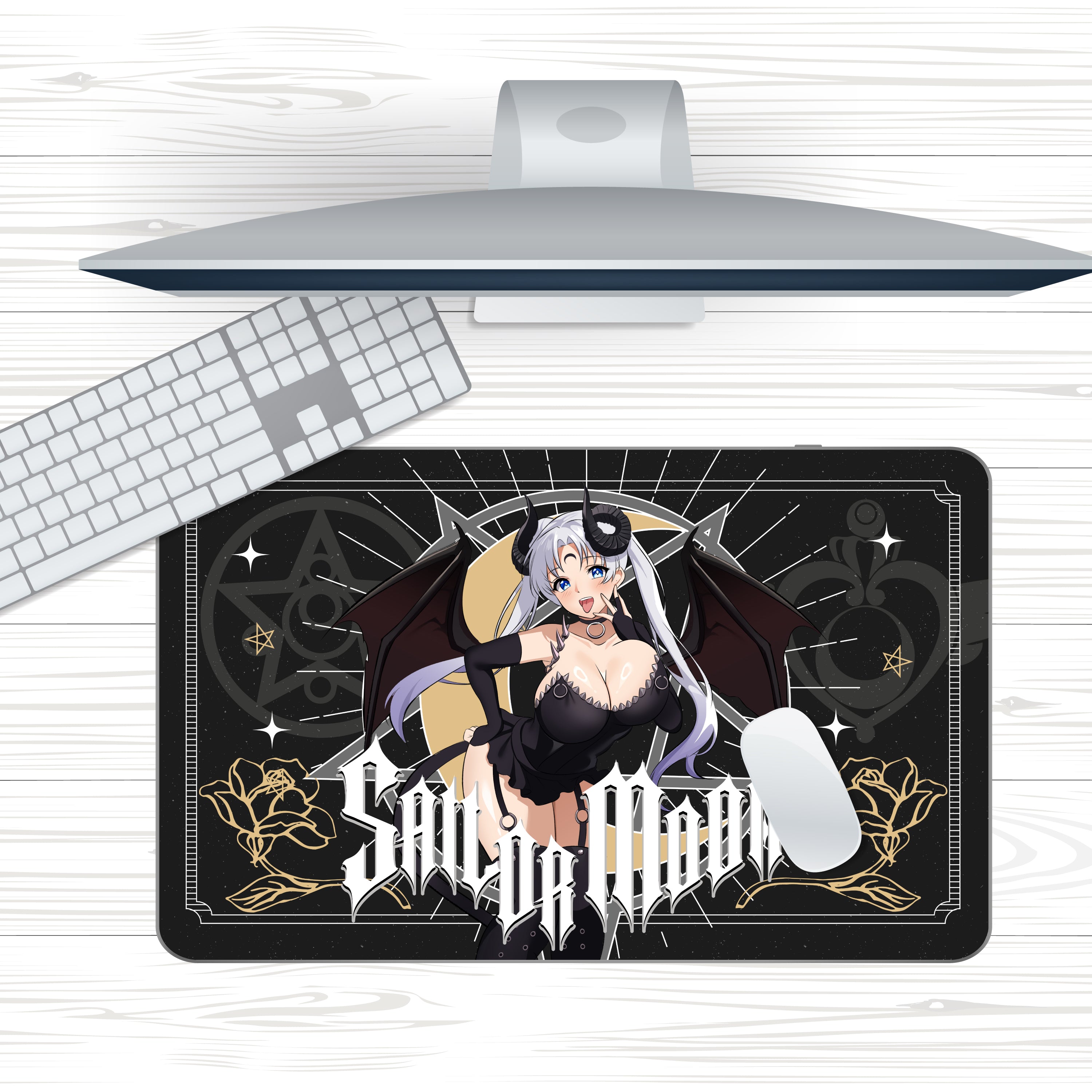 Anime Waifu Succubus Guardian Moon Mousepad