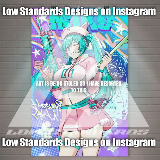 Fortnite Hatsune Miku <3 Poster / Wall Banner