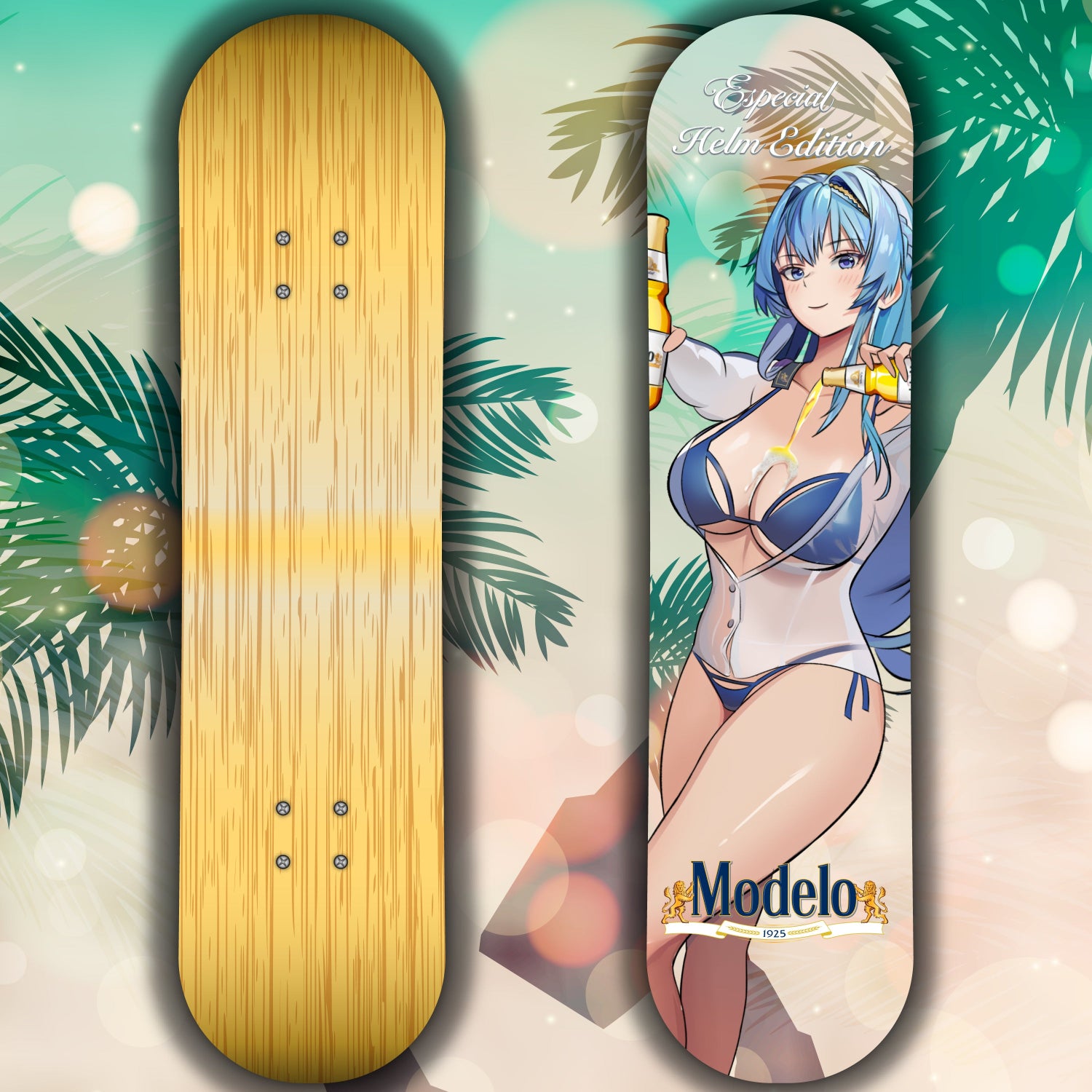 Anime Waifu Skate Deck Modelo Helm