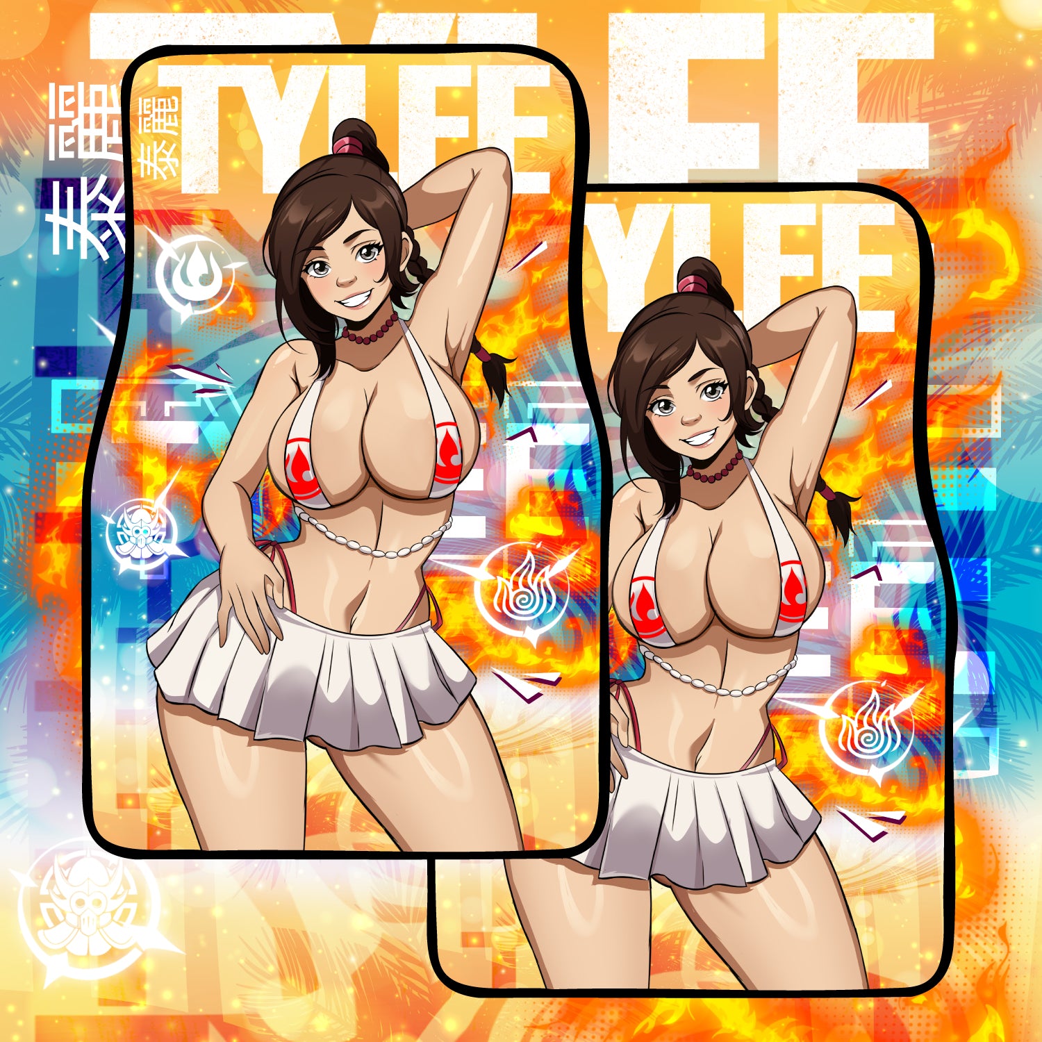 Anime Waifu Car Mats Ty Lee