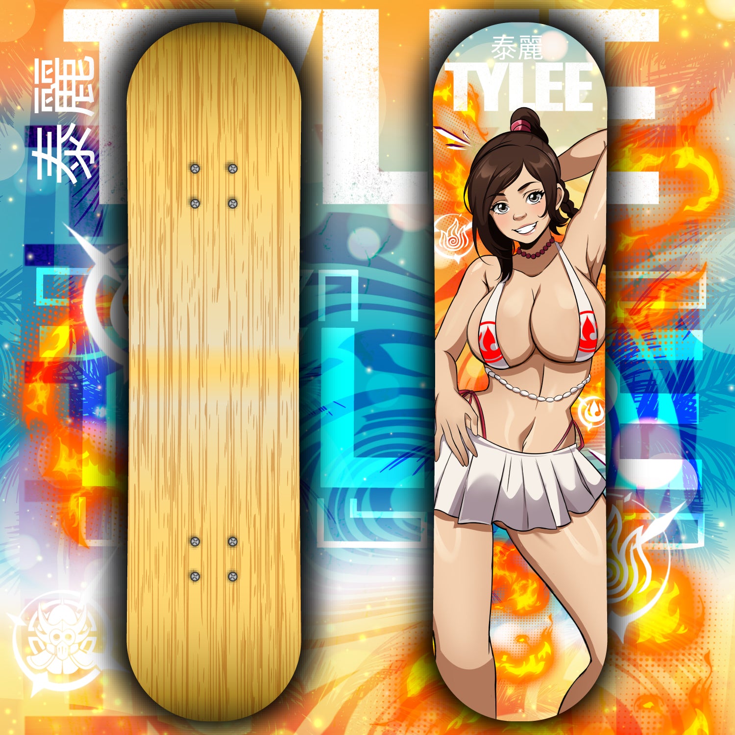 Anime Waifu Skate Deck Ty Lee