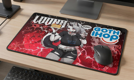 Goth IHop Loona Wolf Mousepad