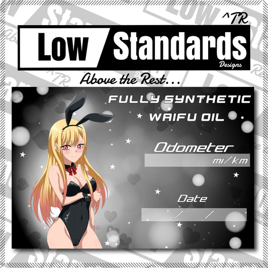 Bunny Suit Marin Oil Change Sticker