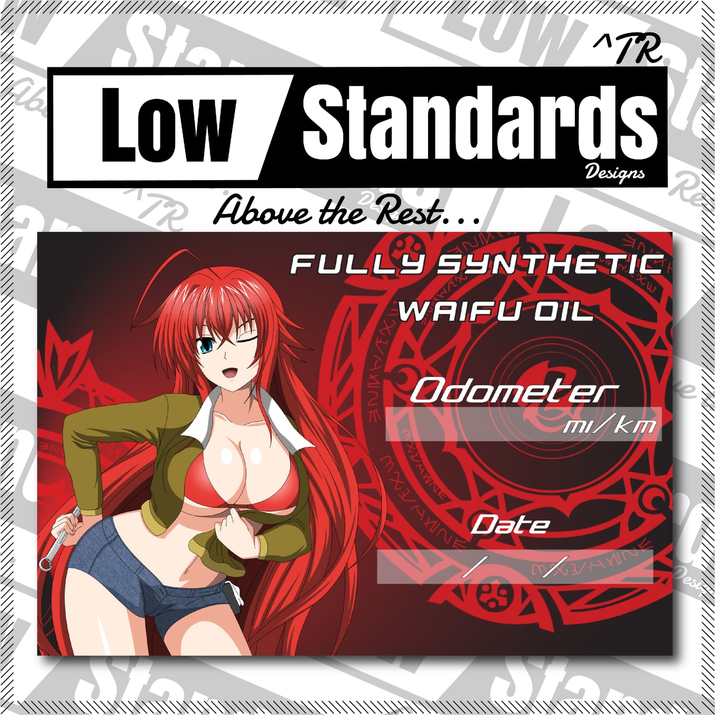 Mechanic Girl Rias Gremory Oil Change Stickers