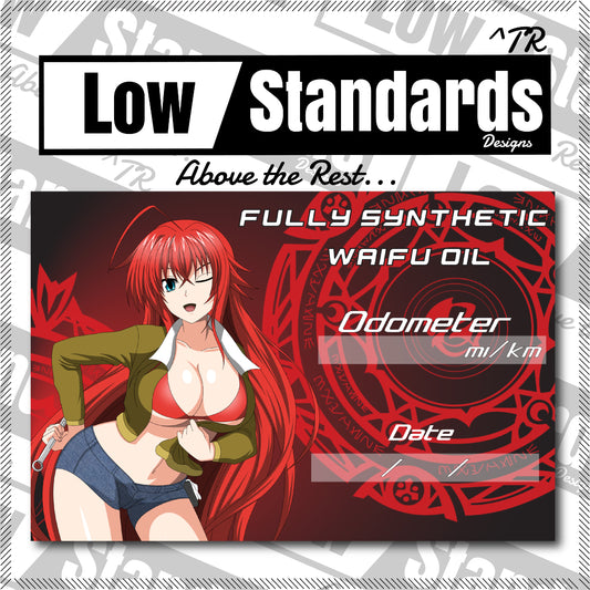 Mechanic Girl Rias Gremory Oil Change Stickers