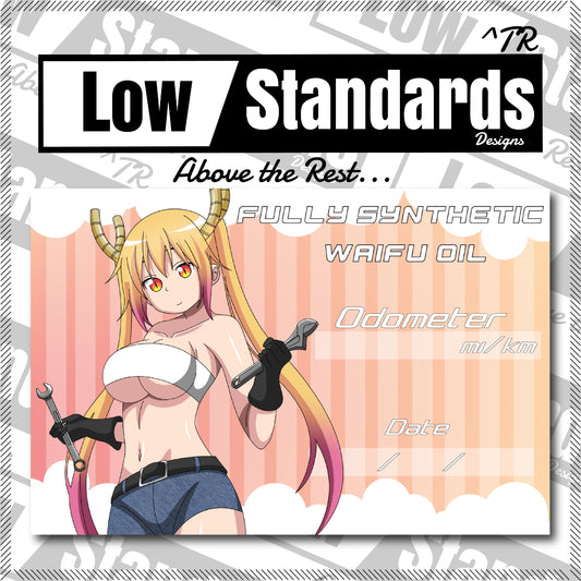 Mechanic Girl Tohru Oil Change Sticker