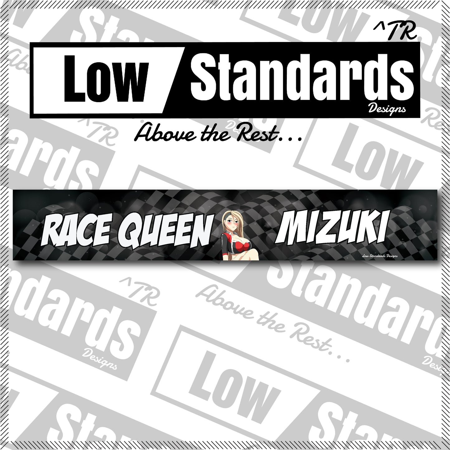 Race Queen Mizuki Windshield Banner