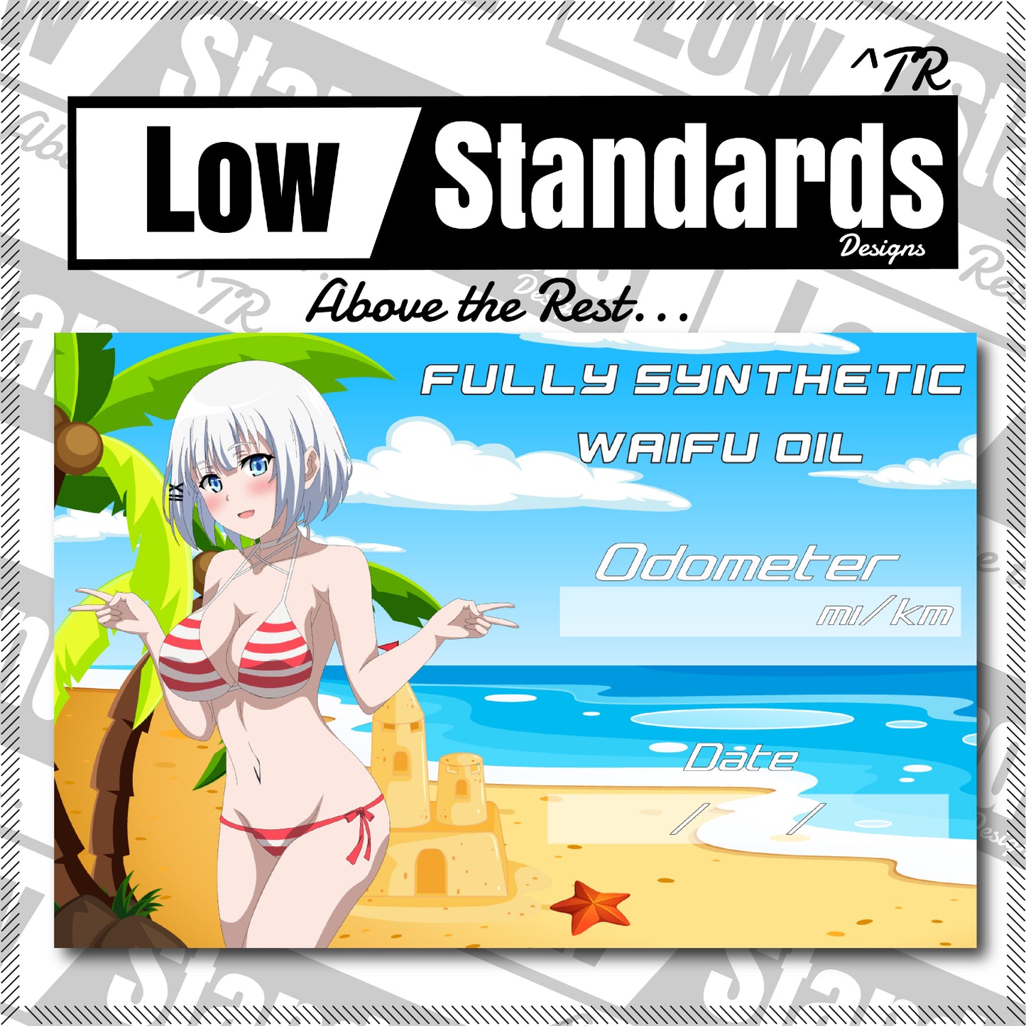 Beach Babe Siesta Oil Change Sticker